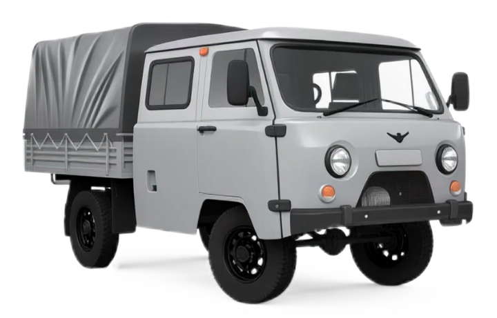 UAZ СГР Двухрядная кабина Серый